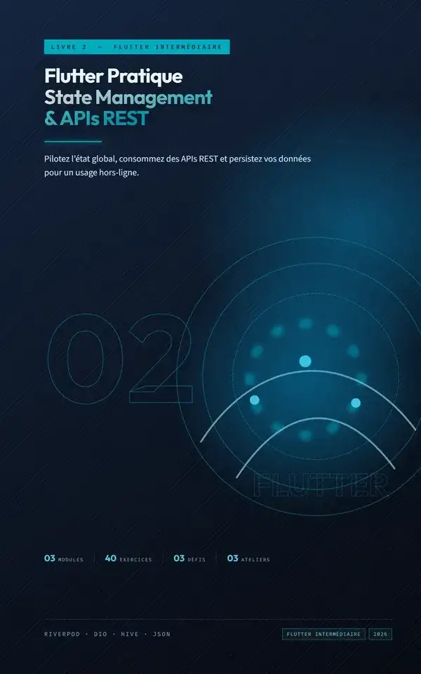 Couverture Flutter Pratique : State Management & APIs REST