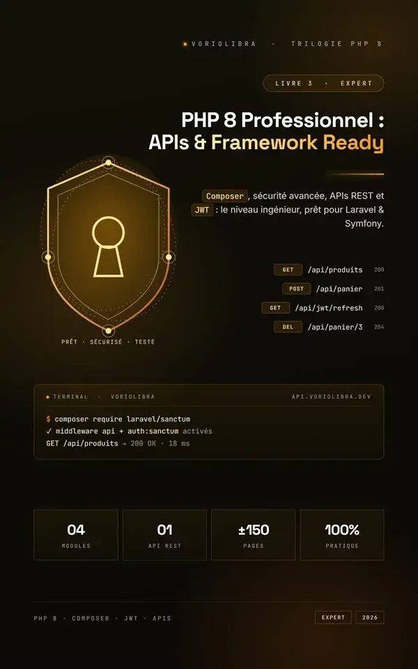 Couverture PHP 8 Professionnel : APIs & Framework Ready