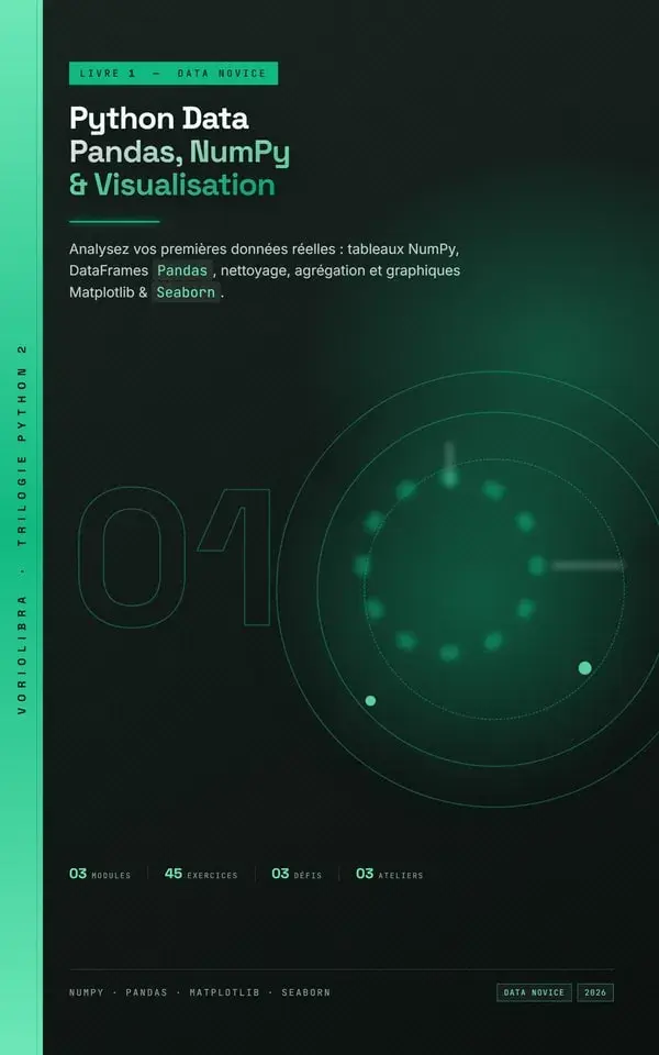 Couverture Python Data : Pandas, NumPy & Visualisation